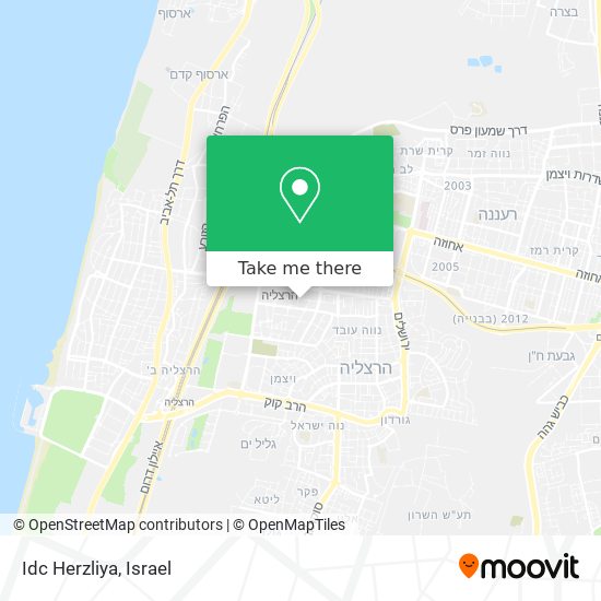 Idc Herzliya map