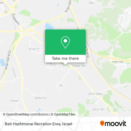 Beit Hashmonai Recration Erea map