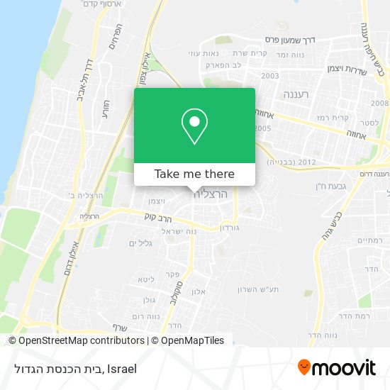 Карта בית הכנסת הגדול