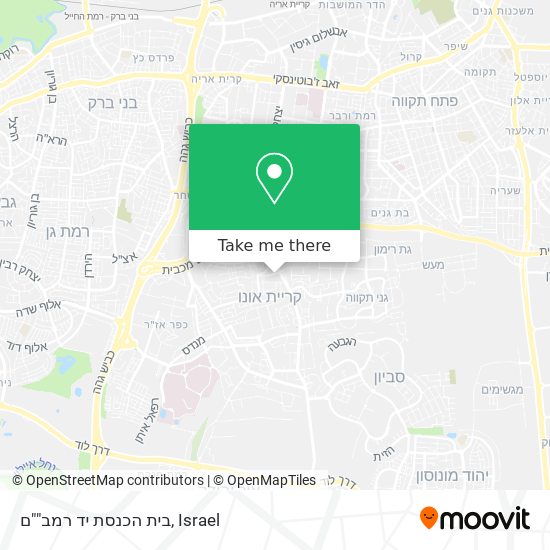 Карта בית הכנסת יד רמב""ם