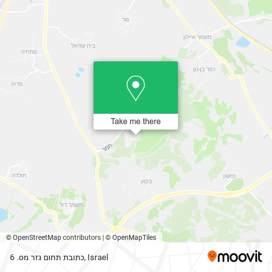 Карта כתובת תחום גזר מס. 6