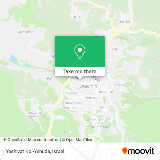 Карта Yeshivat Kol-Yehuda