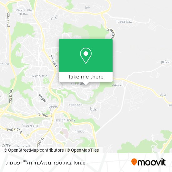 Карта בית ספר ממלכתי תל""י פסגות