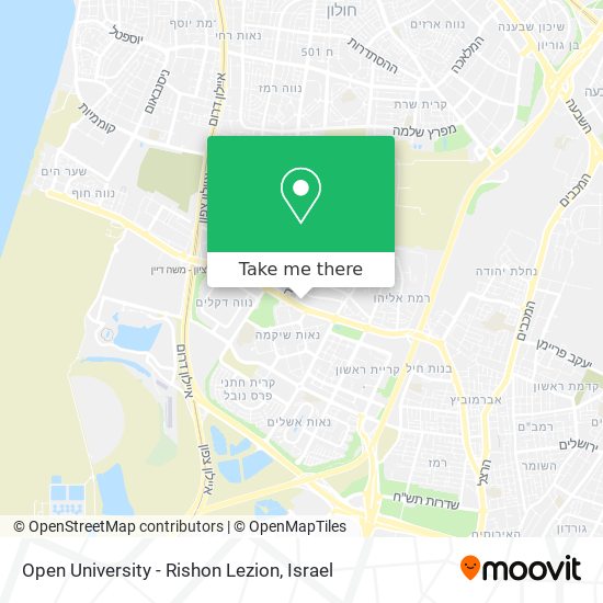 Карта Open University - Rishon Lezion