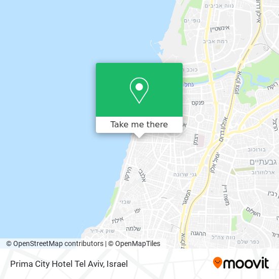 Карта Prima City Hotel Tel Aviv
