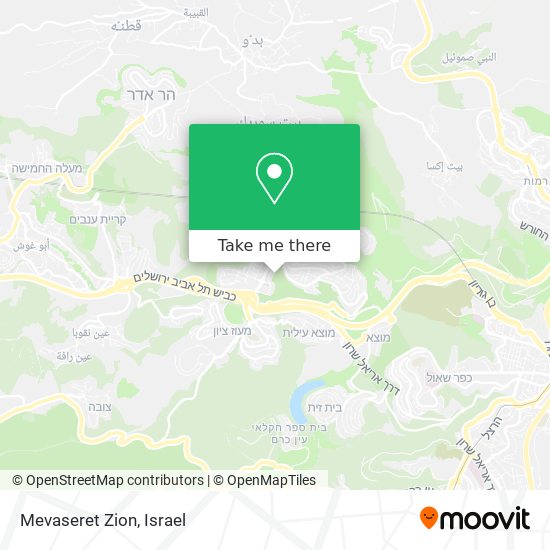 Карта Mevaseret Zion