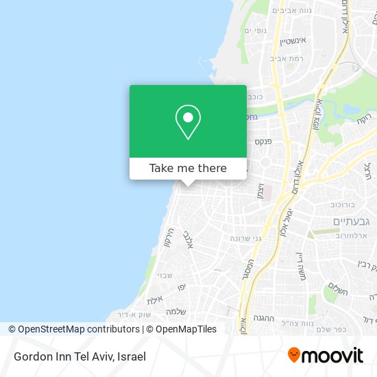 Gordon Inn Tel Aviv map