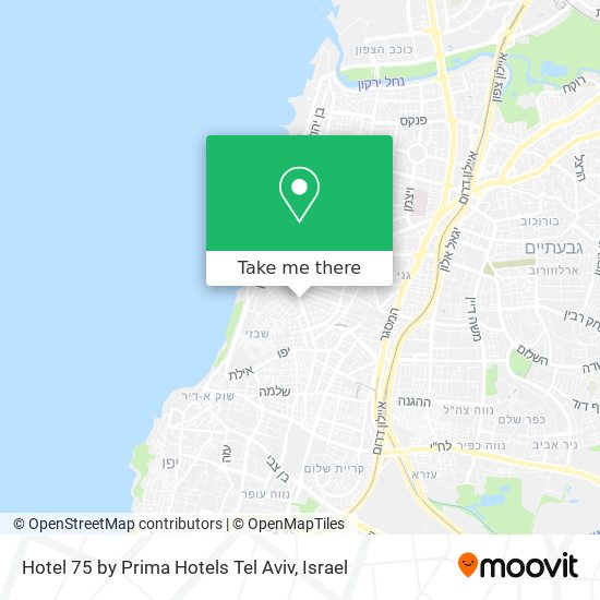 Hotel 75 by Prima Hotels Tel Aviv map