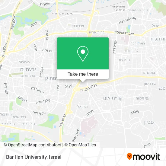 Карта Bar Ilan University