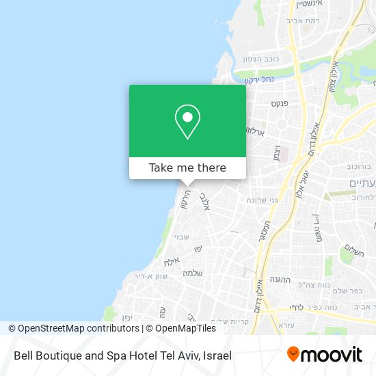 Bell Boutique and Spa Hotel Tel Aviv map