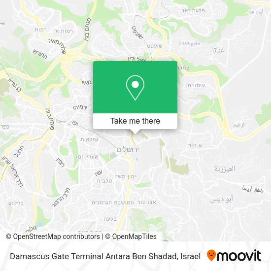 Карта Damascus Gate Terminal Antara Ben Shadad