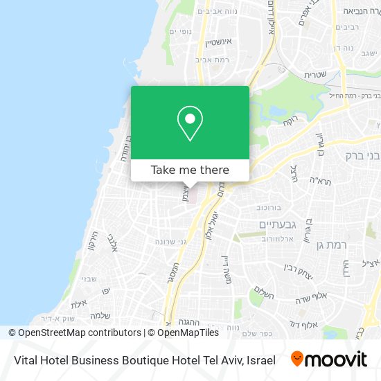 Карта Vital Hotel Business Boutique Hotel Tel Aviv
