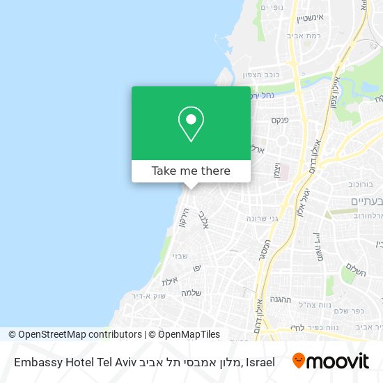 Карта Embassy Hotel Tel Aviv מלון אמבסי תל אביב