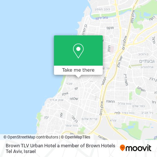 Карта Brown TLV Urban Hotel a member of Brown Hotels Tel Aviv