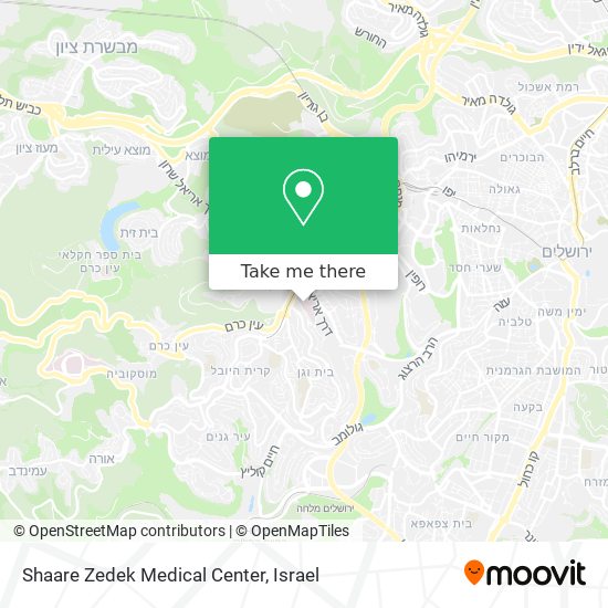 Shaare Zedek Medical Center map