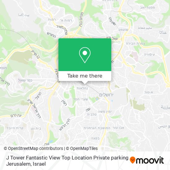 J Tower Fantastic View Top Location Private parking Jerusalem map