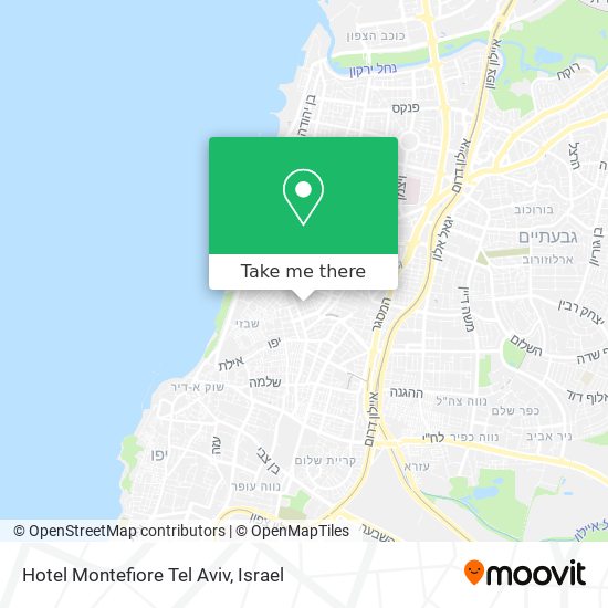 Hotel Montefiore Tel Aviv map