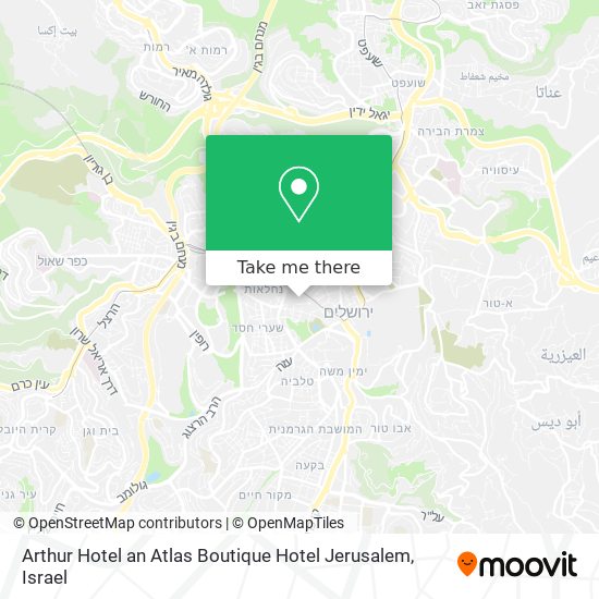 Карта Arthur Hotel an Atlas Boutique Hotel Jerusalem