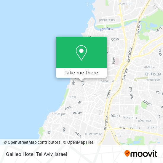 Galileo Hotel Tel Aviv map