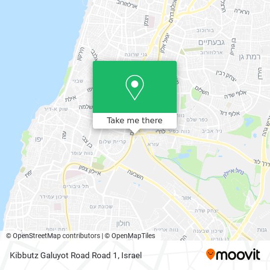 Карта Kibbutz Galuyot Road Road 1