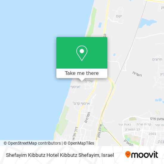 Карта Shefayim Kibbutz Hotel Kibbutz Shefayim
