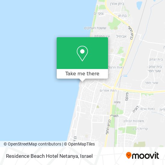 Residence Beach Hotel Netanya map