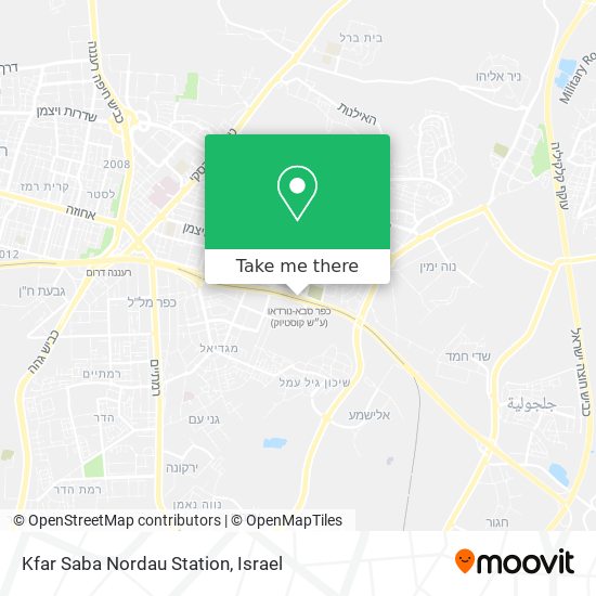 Kfar Saba Nordau Station map