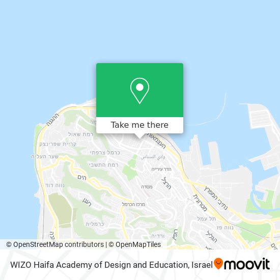 Карта WIZO Haifa Academy of Design and Education