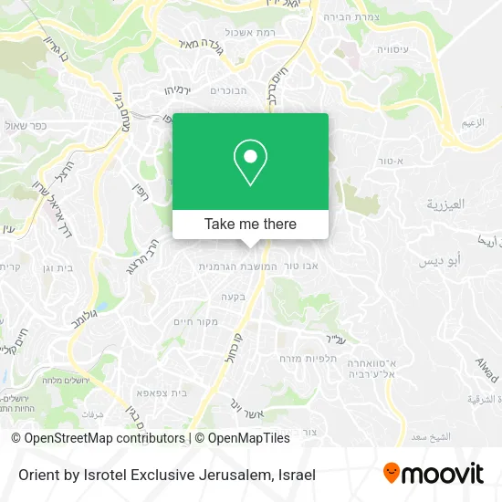 Карта Orient by Isrotel Exclusive Jerusalem