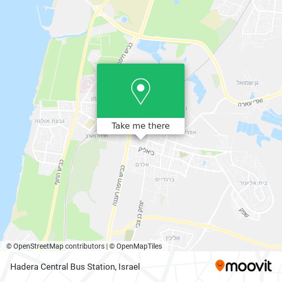 Hadera Central Bus Station map