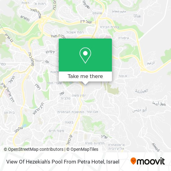 View Of Hezekiah's Pool From Petra Hotel map