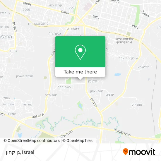 Карта גן קחון