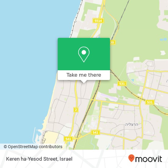 Карта Keren ha-Yesod Street