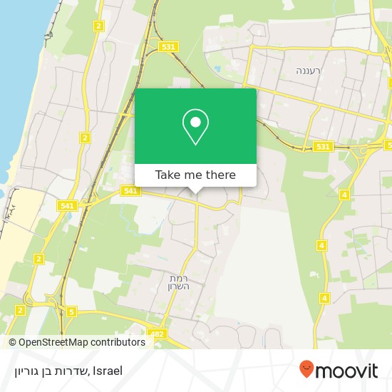 שדרות בן גוריון map