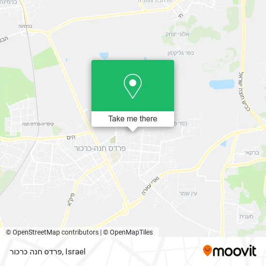 Карта פרדס חנה כרכור