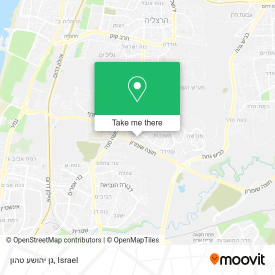Карта גן יהושע טהון