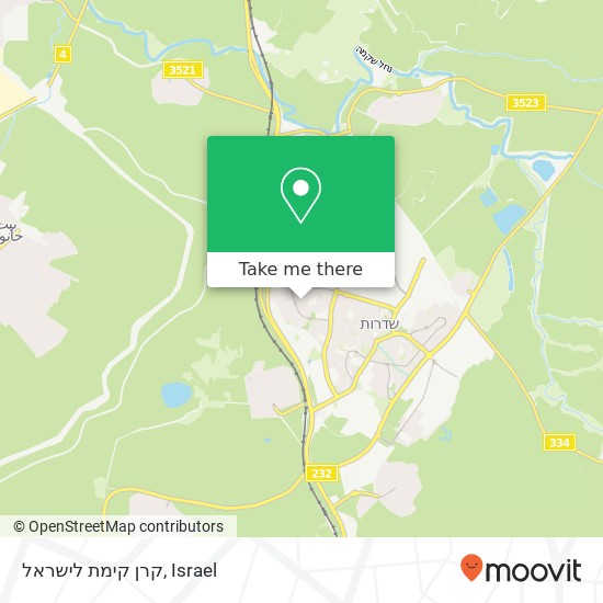 Карта קרן קימת לישראל