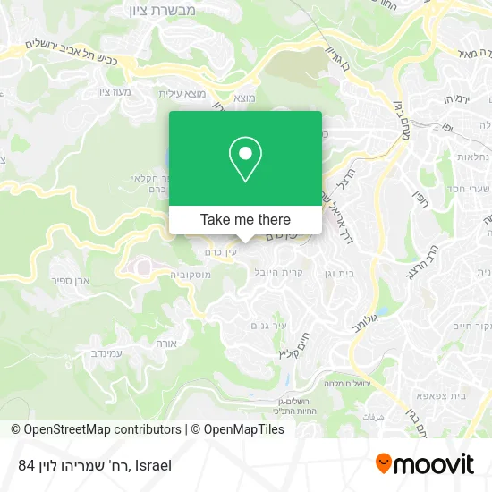 Карта רח' שמריהו לוין 84