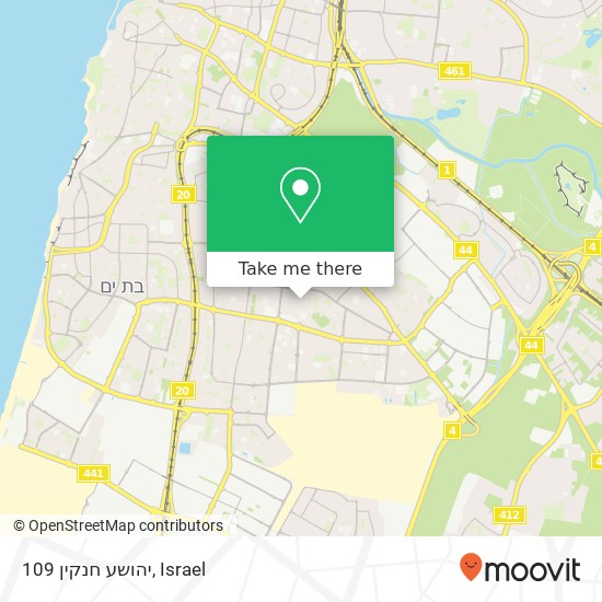 יהושע חנקין 109 map