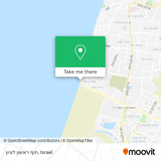 Карта חוף ראשון לציון