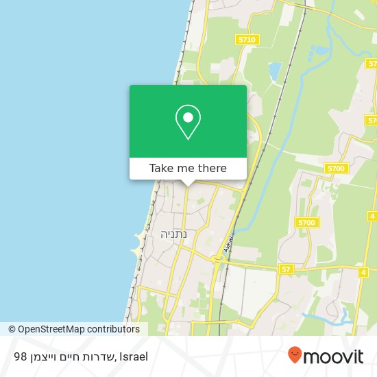 שדרות חיים וייצמן 98 map