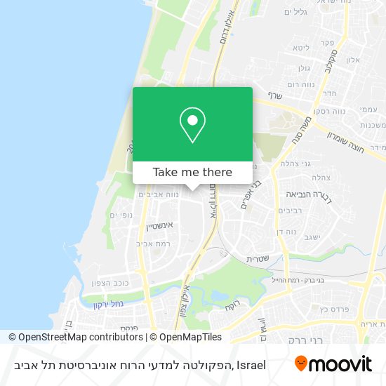 Карта הפקולטה למדעי הרוח אוניברסיטת תל אביב