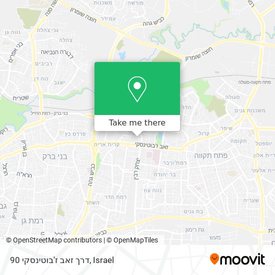 דרך זאב ז'בוטינסקי 90 map