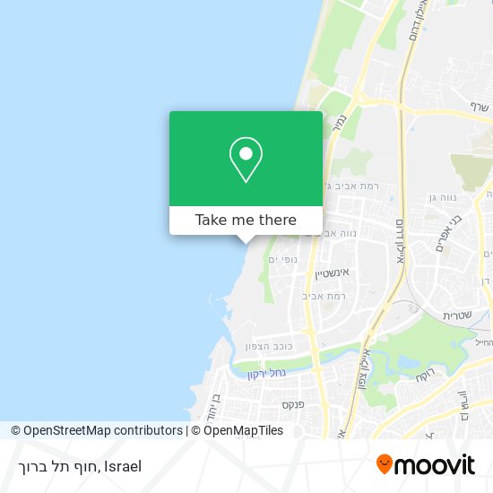Карта חוף תל ברוך
