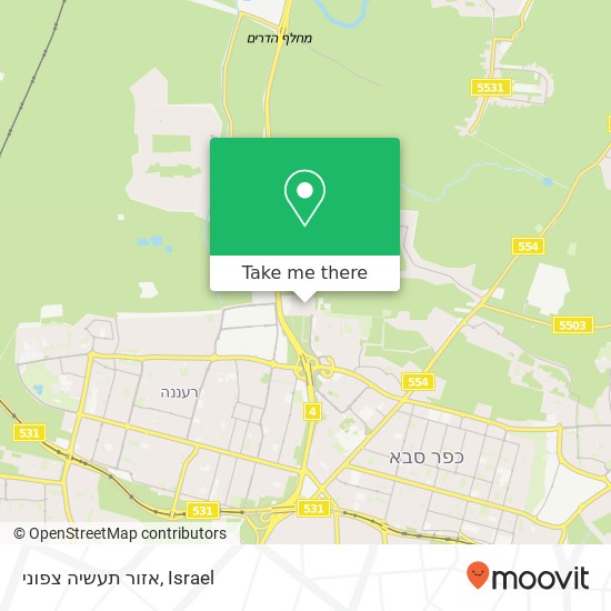 אזור תעשיה צפוני map