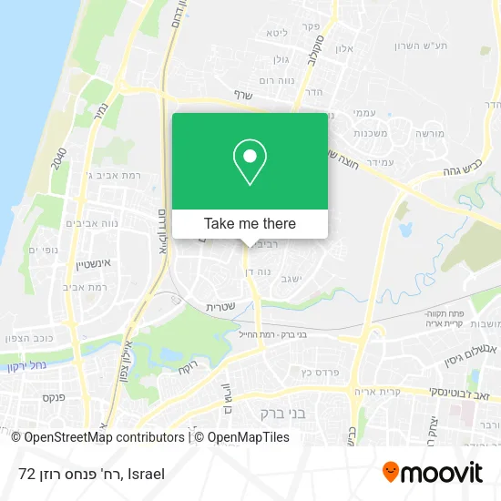 Карта רח' פנחס רוזן 72