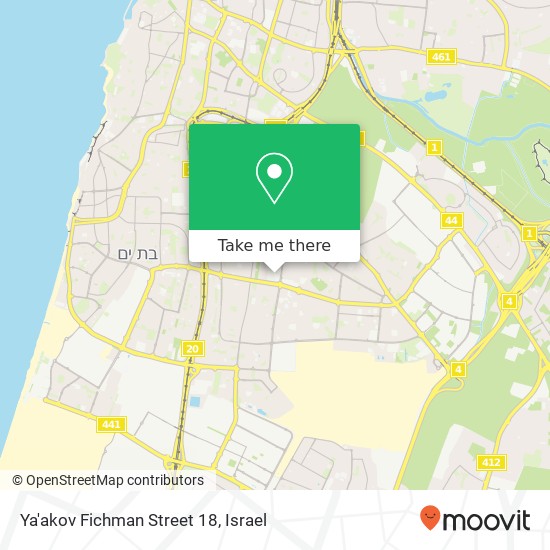 Карта Ya'akov Fichman Street 18