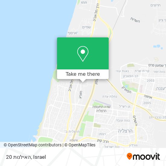 האילנות 20 map