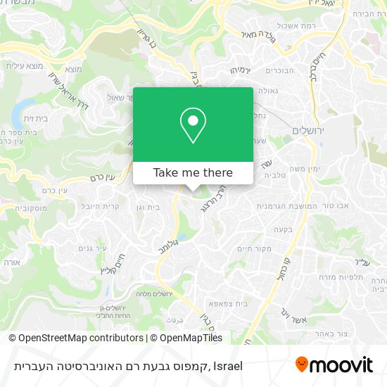 Карта קמפוס גבעת רם האוניברסיטה העברית