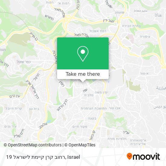 Карта רחוב קרן קיימת לישראל 19